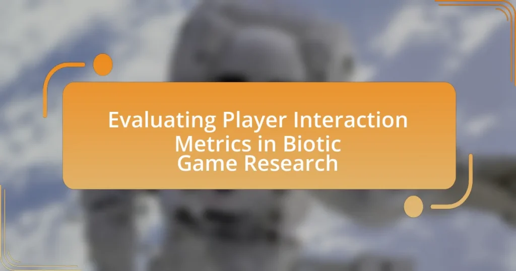Evaluating Player Interaction Metrics in Biotic Game Research