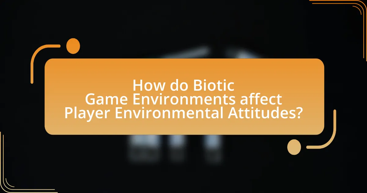 How do Biotic Game Environments affect Player Environmental Attitudes?