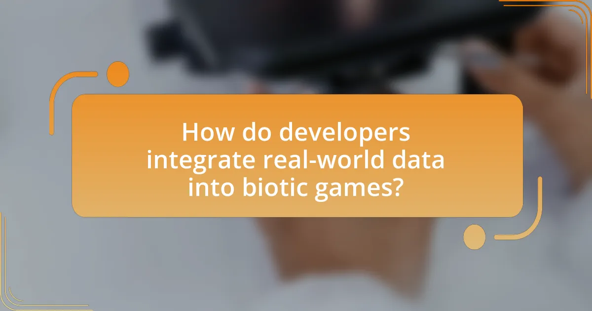 How do developers integrate real-world data into biotic games?
