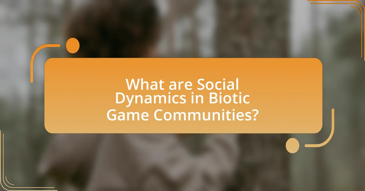 What are Social Dynamics in Biotic Game Communities?
